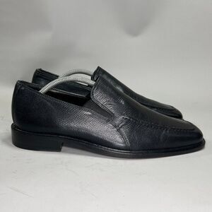 Cole Haan Loafers Men's Size 9.5‎ Black Leather Apron Toe Slip On Dress Shoes